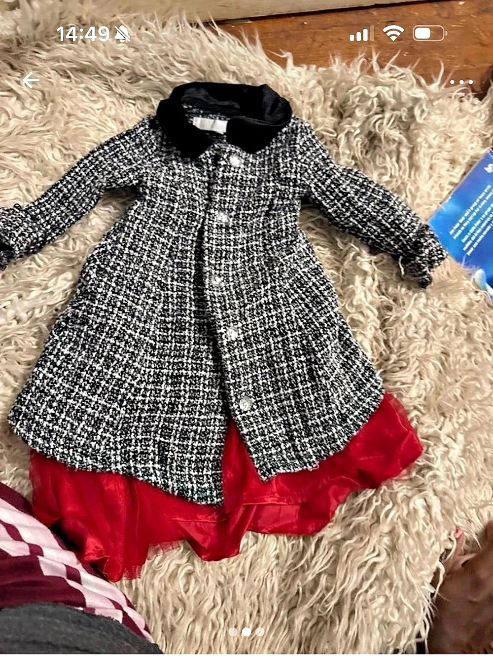 Girls Red & Black Formal Dress Set Like New